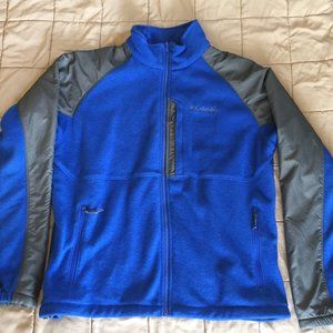 Men's Columbia Fleece Jacket Blue XL Full Zip